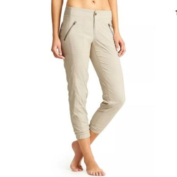 Athleta Pants - Athleta Nylon Athletic Jogger Pants Beige HW7955